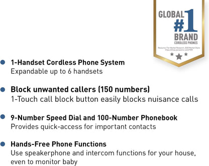 Panasonic KX-TGD610B Cordless Phone System with Call Blocking