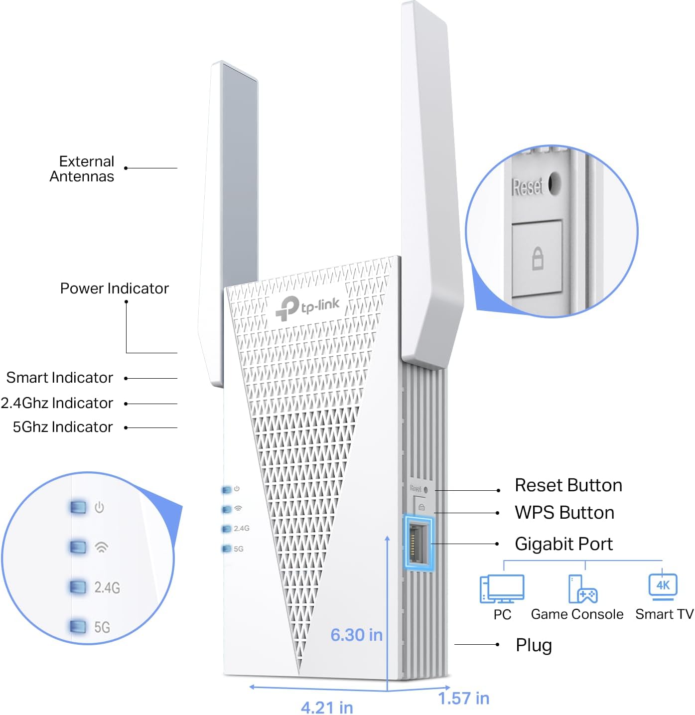 TP-Link RE615X AX1800 WiFi 6 Range Extender