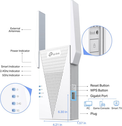 TP-Link RE615X AX1800 WiFi 6 Range Extender