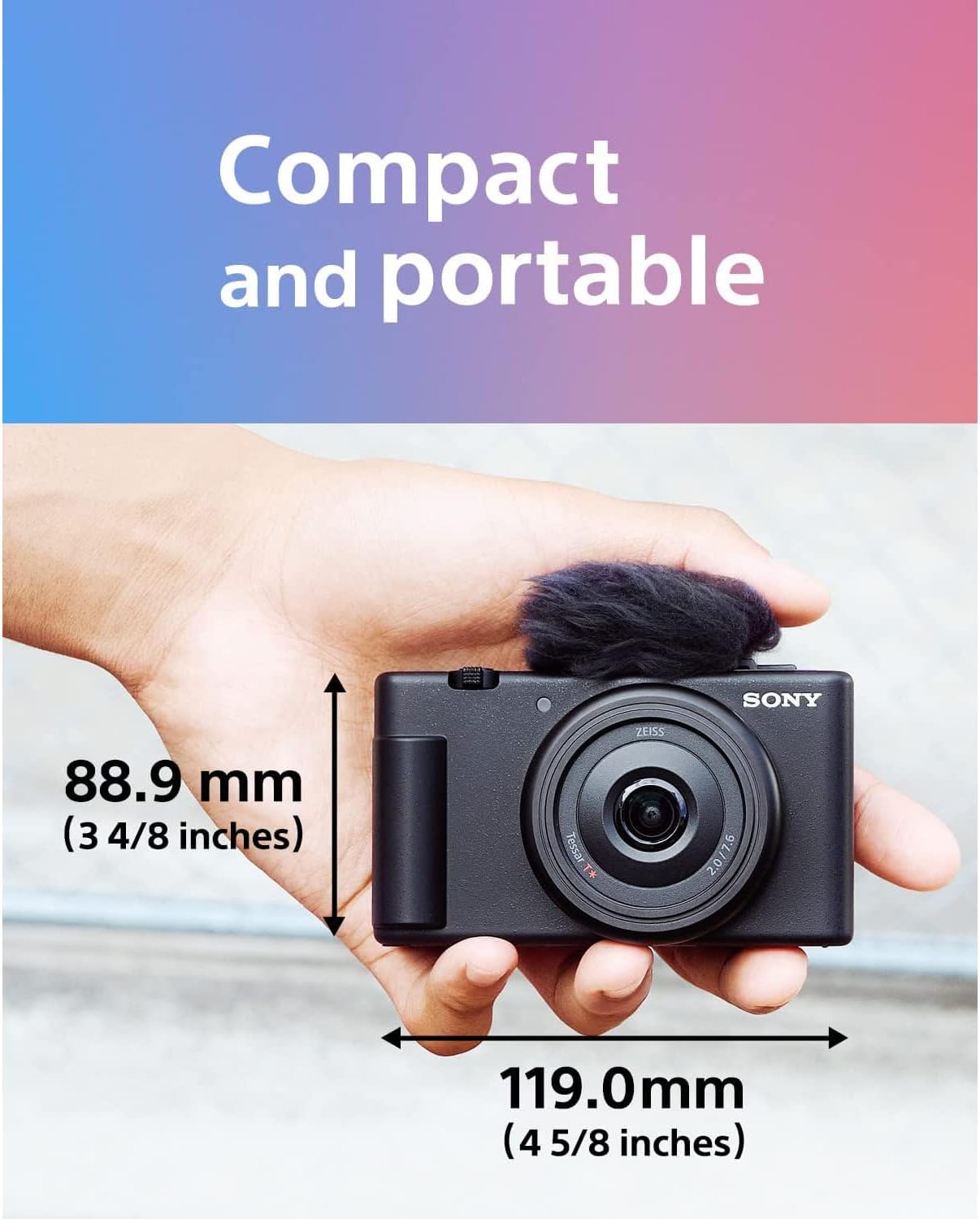 Sony E3SNZV1FB ZV-1F Vlogging Camera 4K Bundle