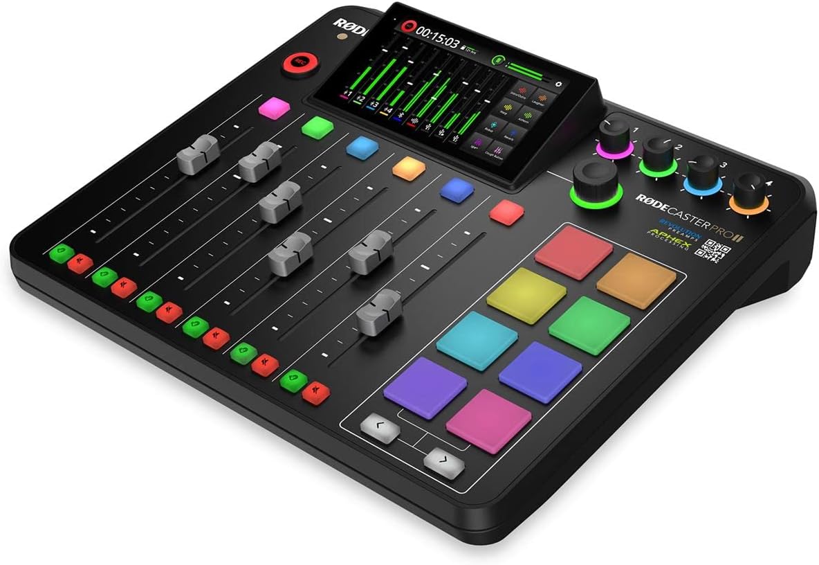 Rode RODECaster Pro II Podcast Bundle: PodMics, Headphones, Arms, Cables