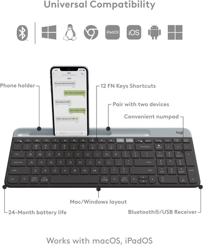 Logitech 920-011479 K585 Multi-Device Slim Wireless Keyboard