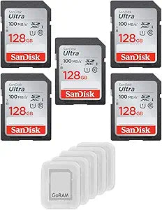 SanDisk SDSDUNR-128G 128GB Ultra SDXC Card 5-Pack Bundle