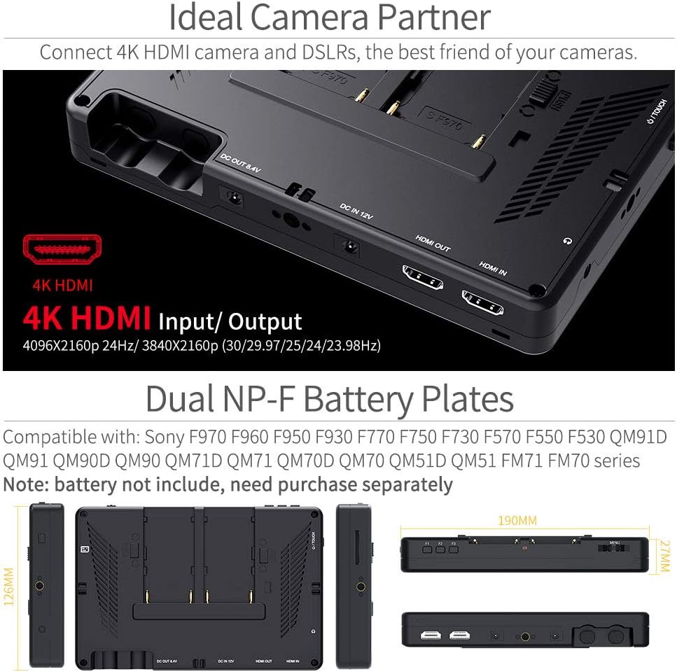 FEELWORLD LUT7-US 7" 2200nit Touchscreen DSLR Monitor