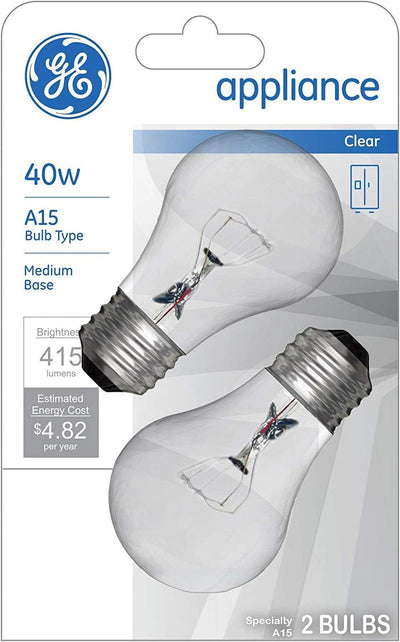GE Appliance Light Bulb 40W A15 - 2 Pack