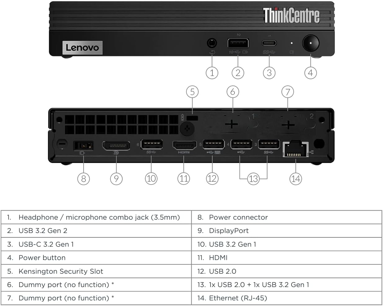 Lenovo M60e Intel Mini Desktop PC with Windows 11 Pro