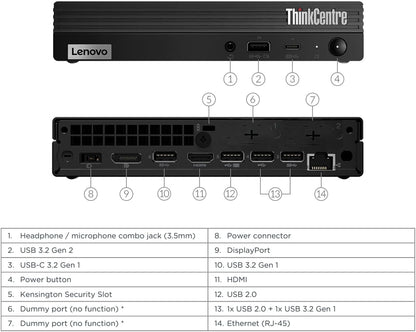 Lenovo M60e Intel Mini Desktop PC with Windows 11 Pro