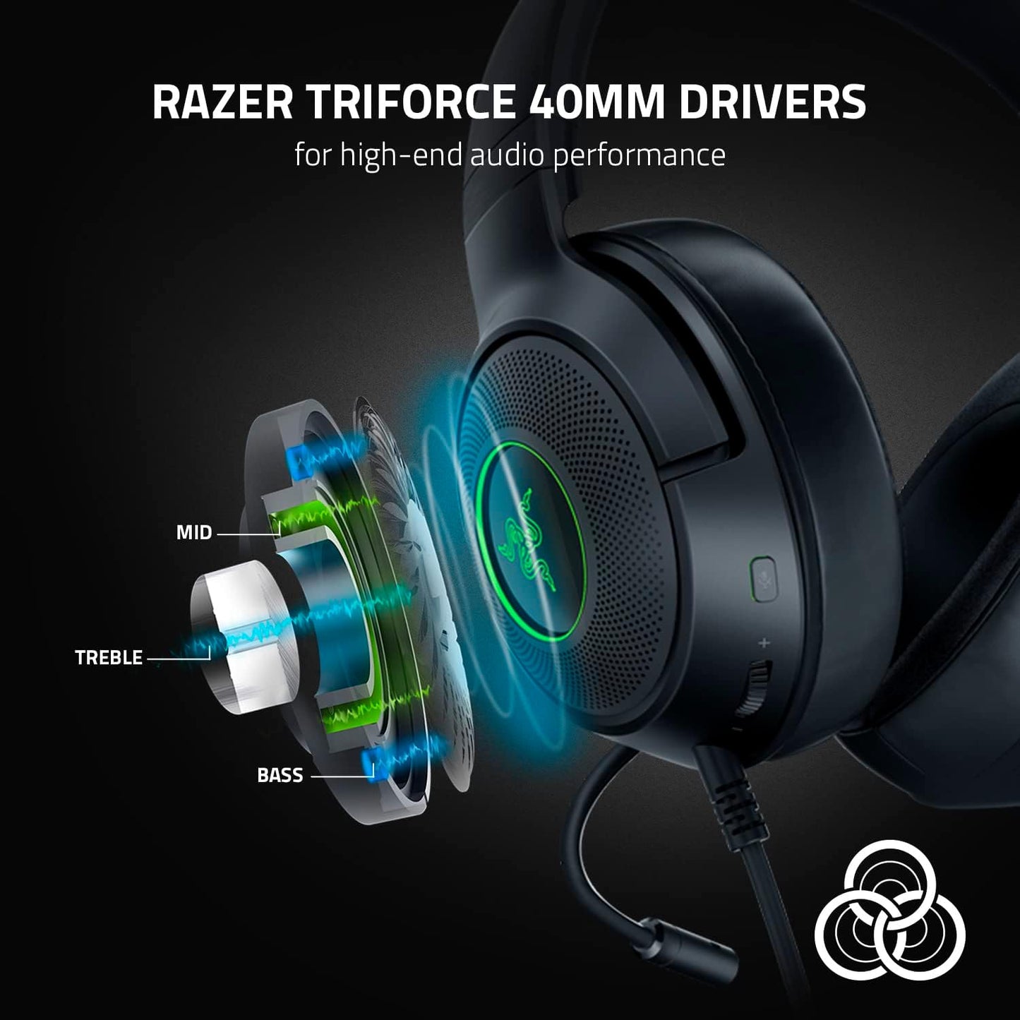 Razer RZ04-03750300-R3U1 Kraken V3 X USB Gaming Headset