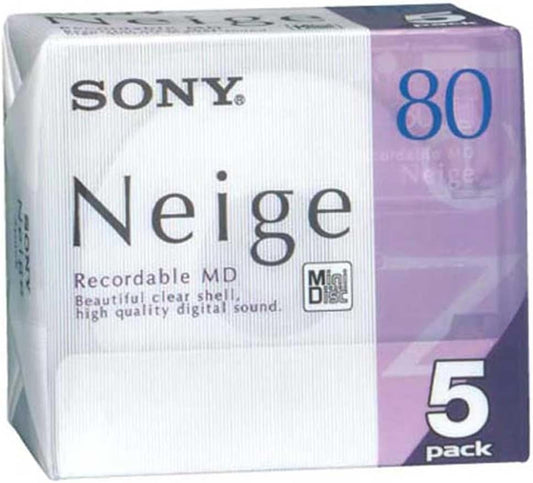 Sony 5MDW80NED MiniDisk 80 Min 5-Pack Recordable