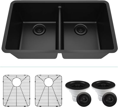 Lexicon LP5050K 32 Inch Quartz Double Bowl Kitchen Sink