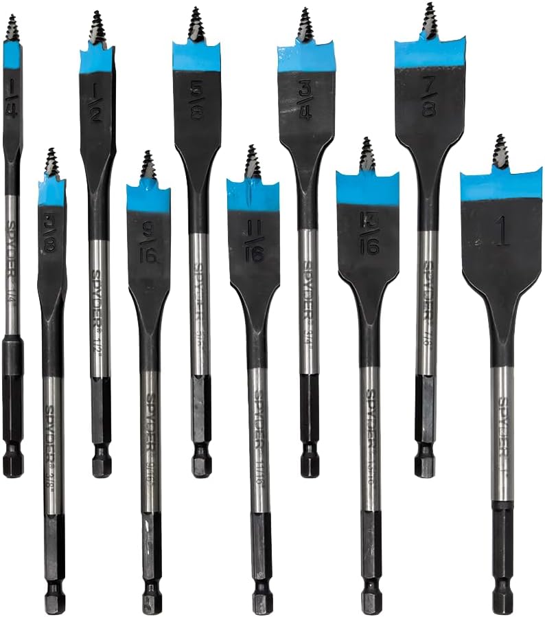 Spyder 11027 10pc Stinger Assorted Woodboring Spade Bit Set — main product image