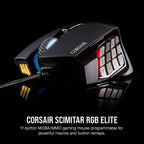 Corsair Scimitar RGB Elite Gaming Mouse (Renewed)