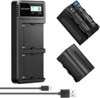 Neewer 10099856 Dual USB Charger + 2x NP-F750 Batteries