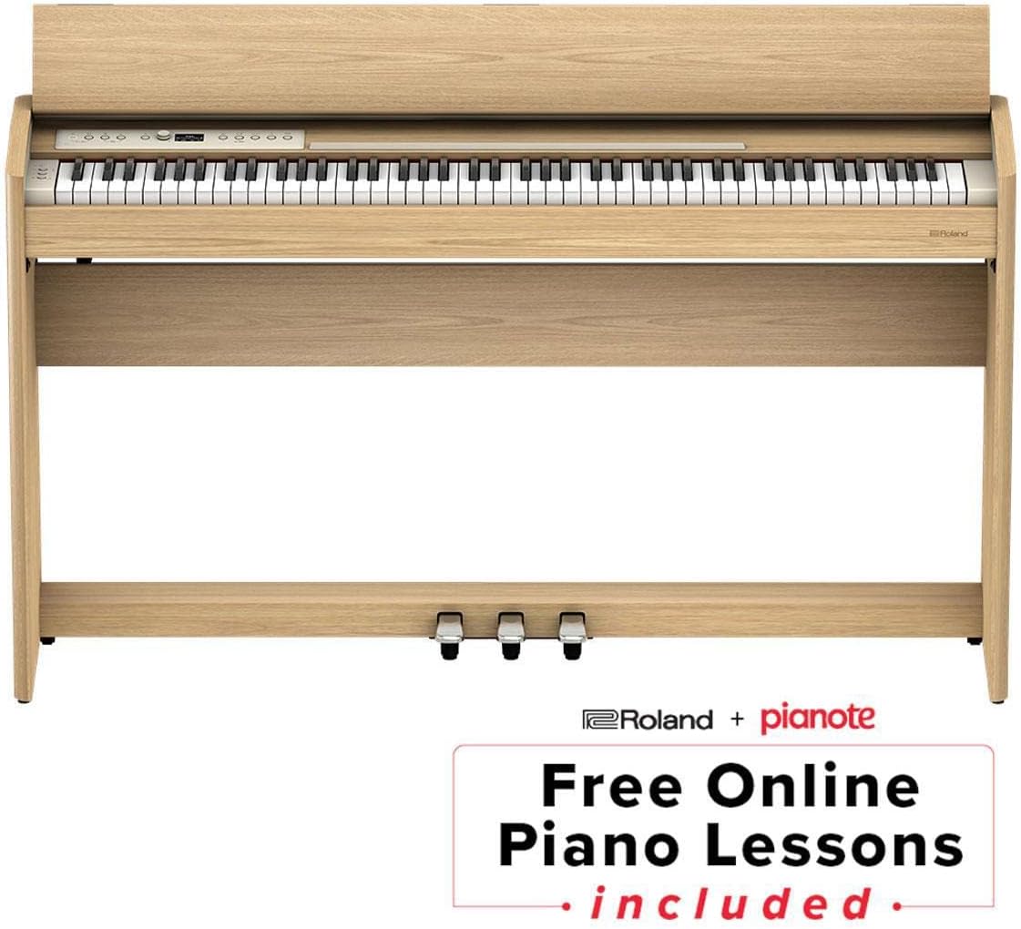 Roland F701 88-Key Digital Piano Light Oak Bundle