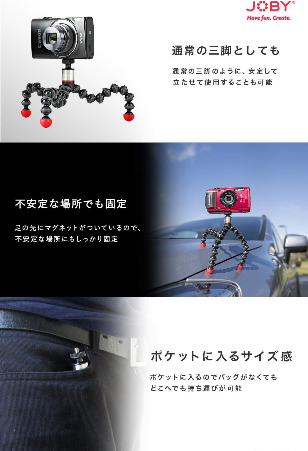Joby JB01543-PKK GorillaPod Magnetic 325 Mini Tripod Black