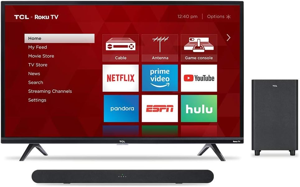TCL 43" TV & Alto 6 - Subwoofer Roku Smart TV Combo