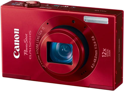 Canon PowerShot ELPH 520 HS Red Digital Camera 12x Zoom