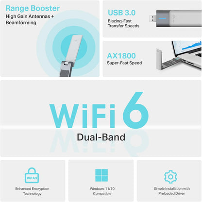 TP-Link Archer TX21UH AX1800 WiFi 6 USB Adapter