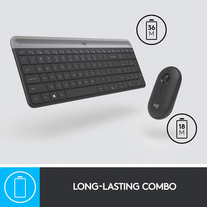 Logitech 920-009437-cr MK470 Slim Wireless Combo Graphite Renewed