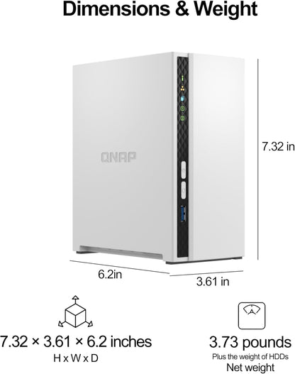 QNAP TS-233-24WD-US 4TB Preconfigured RAID 1 NAS