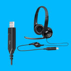 Logitech H390 USB Computer Headset Noise Canceling Microphone Renewed