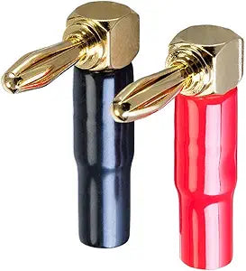 Monoprice 121912 Right Angle Banana Speaker Plugs — main product image