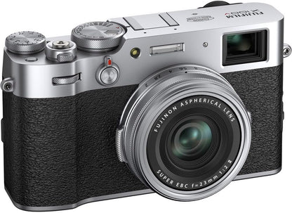 Fujifilm 16642939 X100V Digital Camera Silver Bundle
