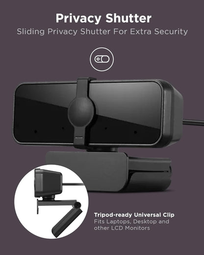 Lenovo 4XC1B34802 Essential Full HD 1080P Webcam, Dual Mic