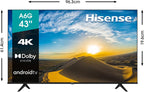Hisense 43A6G 43-Inch 4K UHD Android Smart TV (Renewed)