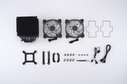 Cooler Master RR-D6BB-20PA-R1 Hyper 622 Halo Black CPU Air Cooler - Dual Tower ARGB