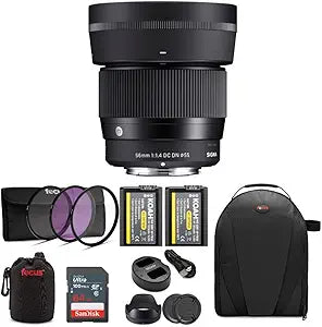Sigma 351965_K3 56mm f/1.4 Sony E Lens Bundle