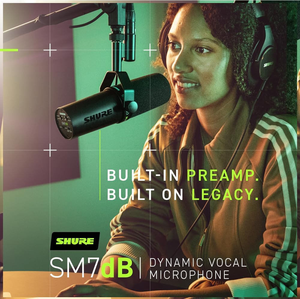 Shure SM7dB - Dynamic Vocal Microphone with Built-in Preamp