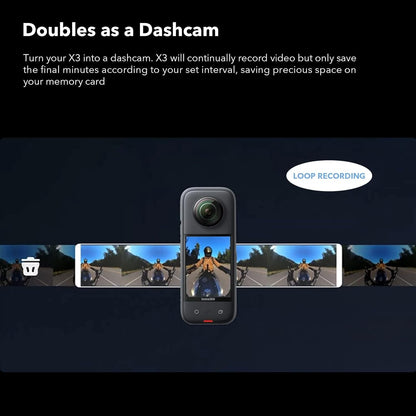 Insta360 actioncamX3 Waterproof 360 Action Camera Bundle