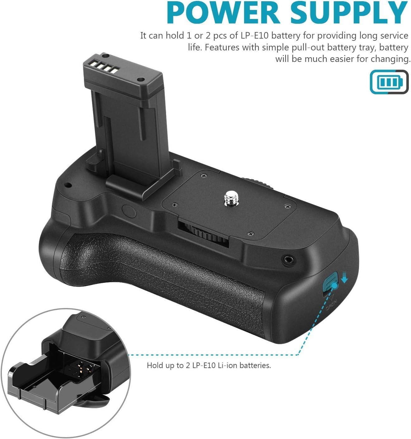 Neewer 90090997@@os1 Battery Grip LP-E10 Canon EOS