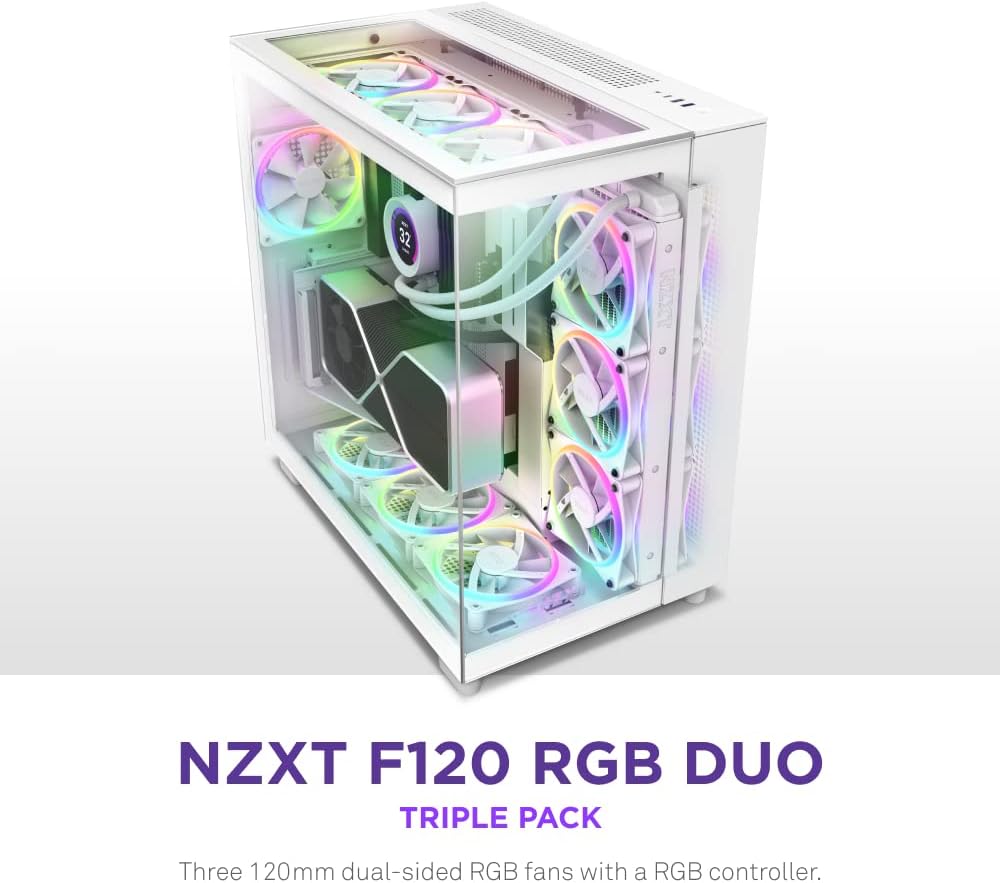 NZXT RF-D12TF-W1 F120 RGB Duo Triple Pack 120mm Fans