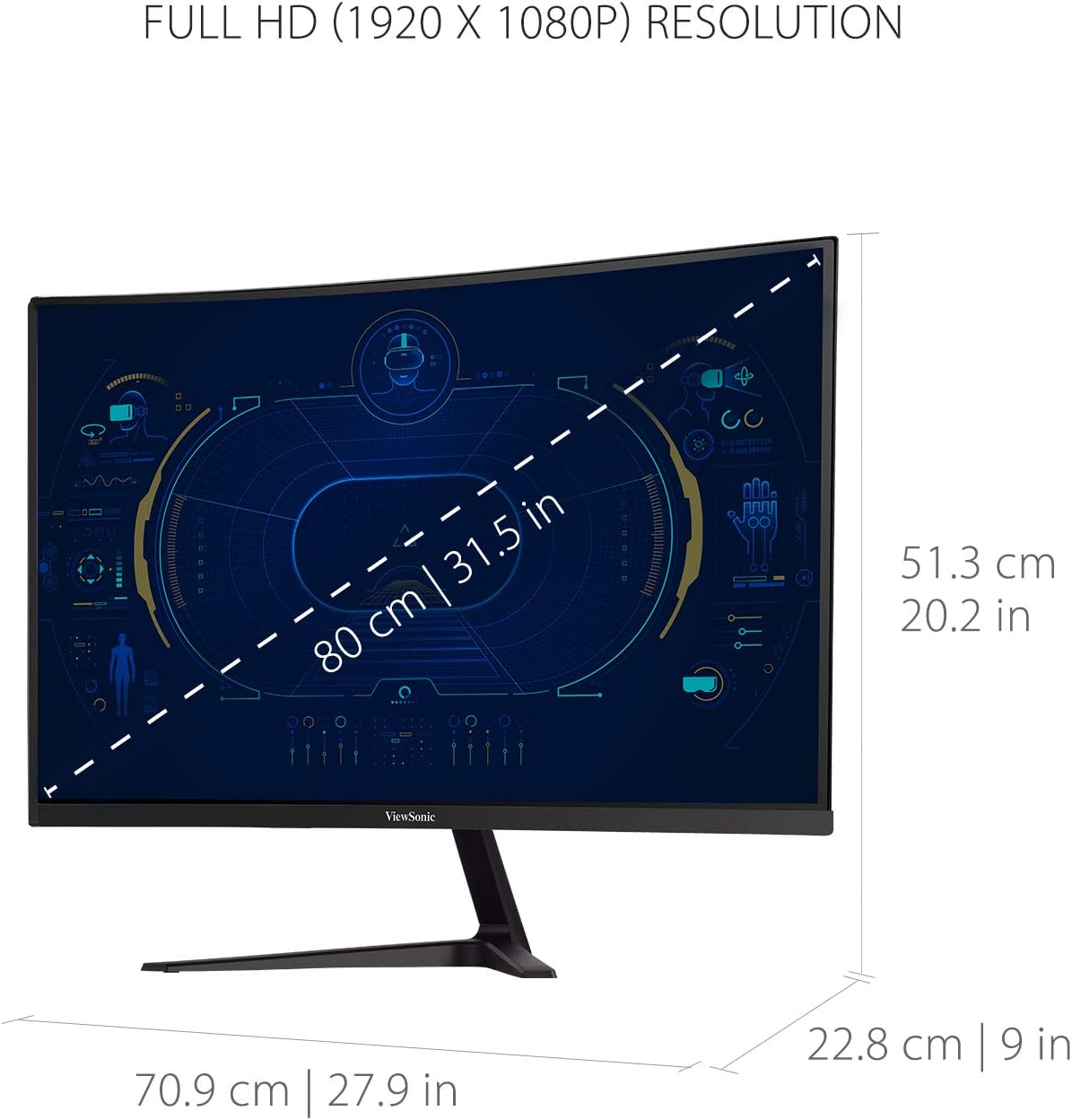 ViewSonic VX3218-PC-MHD 32-Inch 180Hz Curved Gaming Monitor