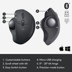 Logitech 910-005177 MX Ergo Wireless Trackball Mouse