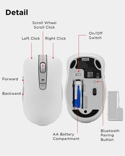 Lenovo 4Y51N41591 Bluetooth Silent Mouse - White