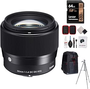Sigma E19SG56F14E 56mm F1.4 Sony E-Mount Lens Bundle