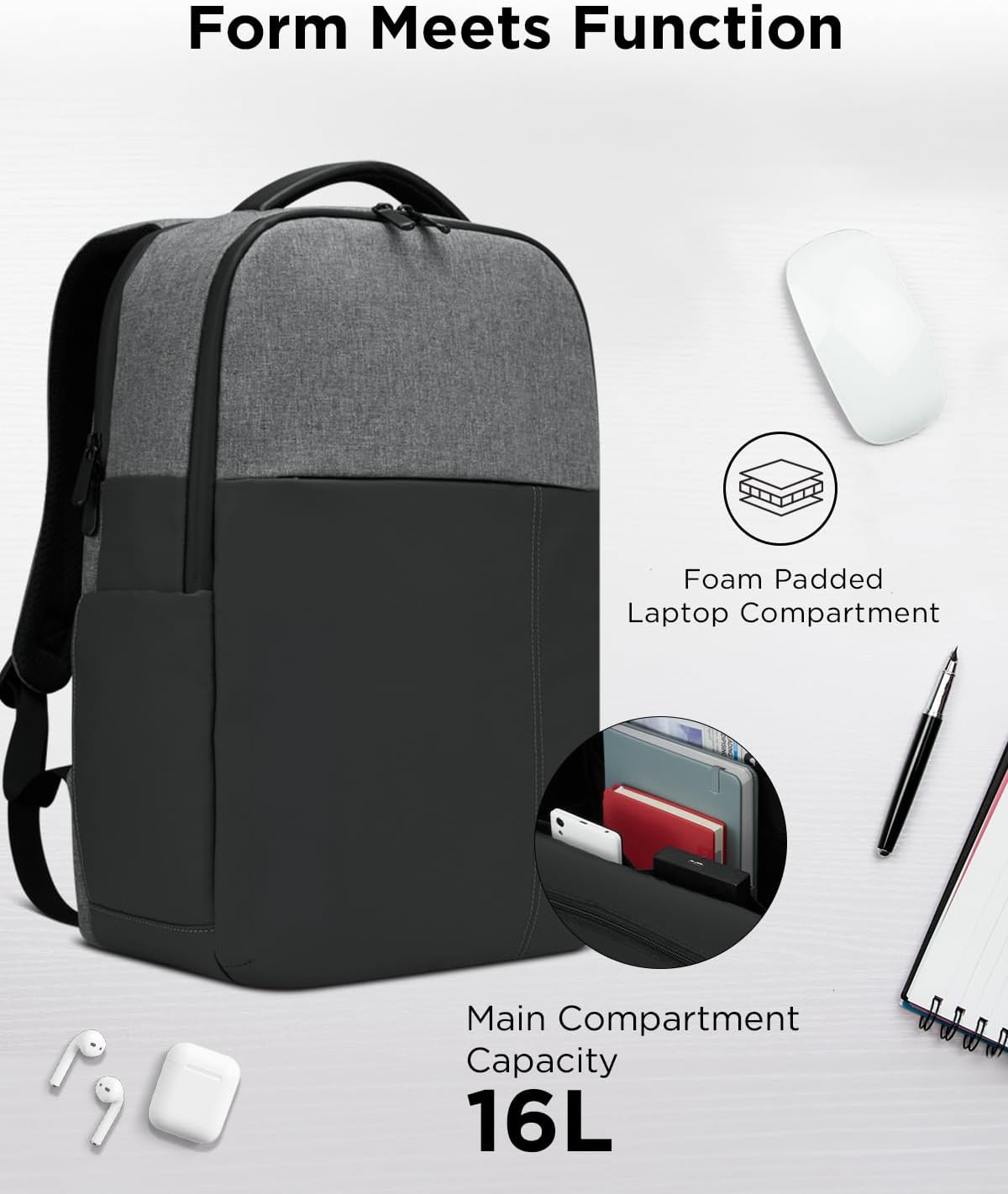 Lenovo 4X41M71156 15.6-inch Laptop Backpack Water-Resistant Grey