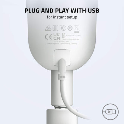 Razer RZ19-03450300-R3M1 Seiren Mini USB Microphone - Mercury White (Renewed)