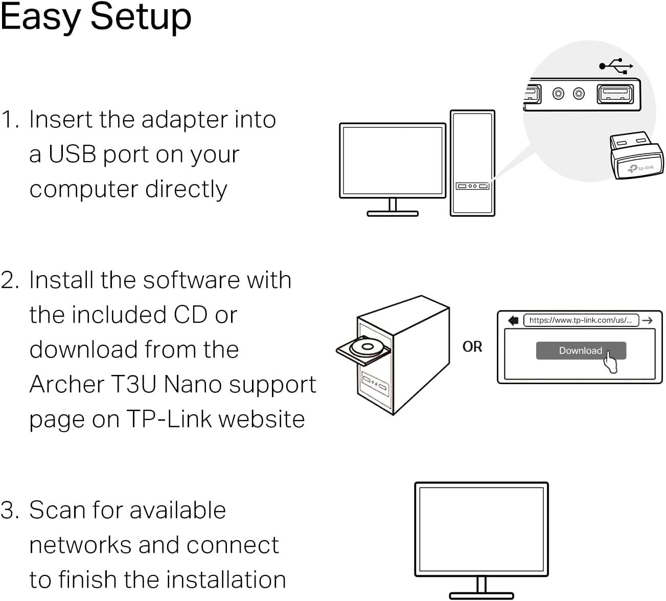 TP-Link Archer T3U Nano AC1300 USB WiFi Adapter