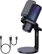FEELWORLD VM1 Gaming Mic - USB Condenser Microphone with RGB