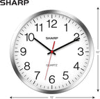 Sharp Wall Clock - Silent Non Ticking 10 Inch