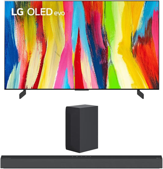 LG OLED77C2PUA 77" 4K OLED TV: Bundle with S65Q Sound Bar