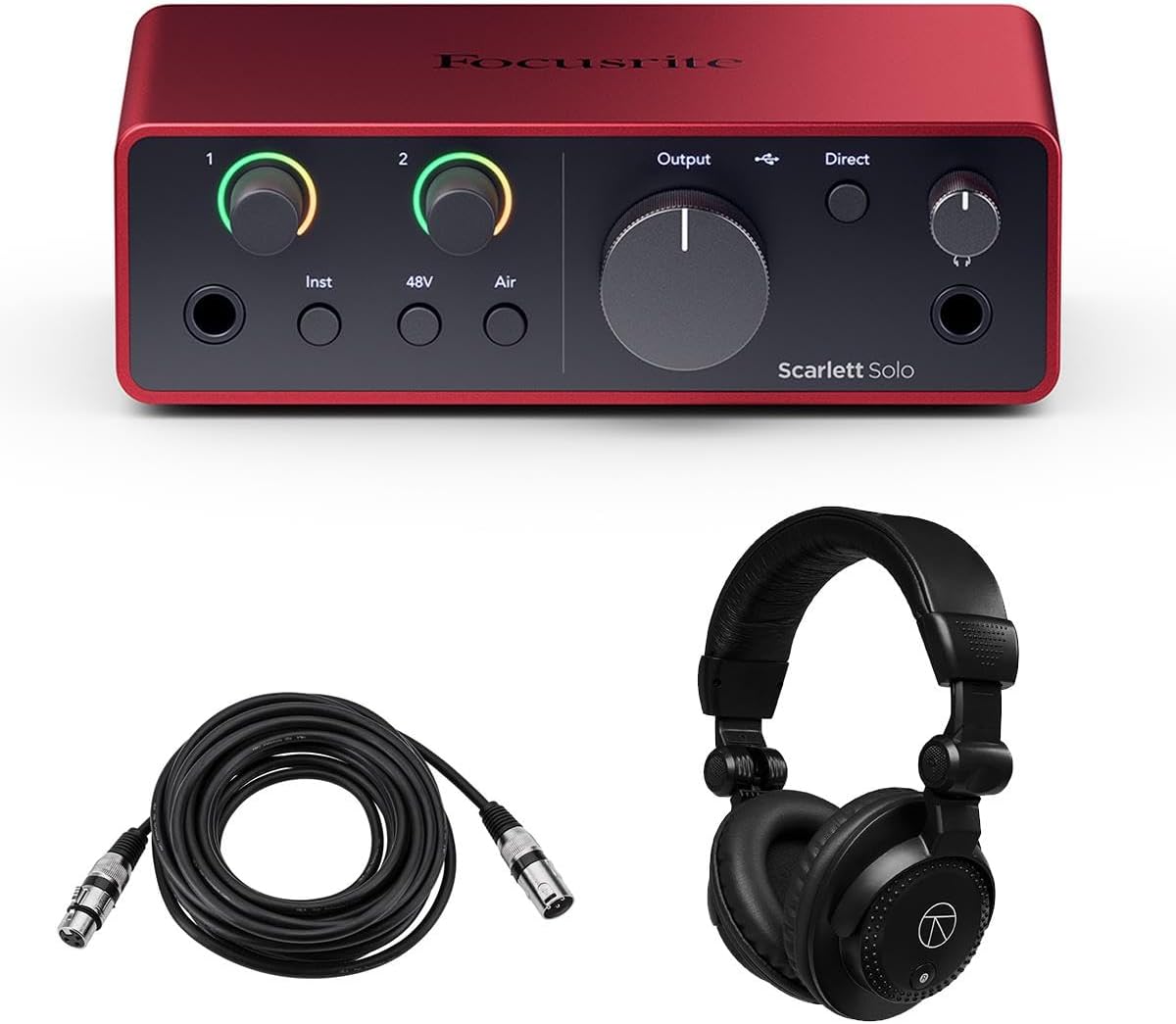 Focusrite Scarlett Solo 4th Gen USB Audio Interface Bundle