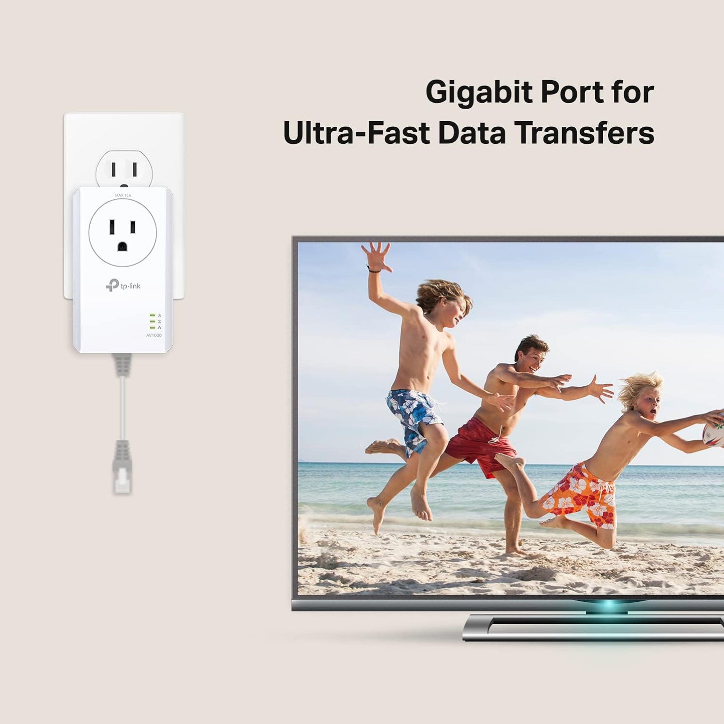TP-Link AV1000 Powerline Ethernet Adapter Kit (Renewed)