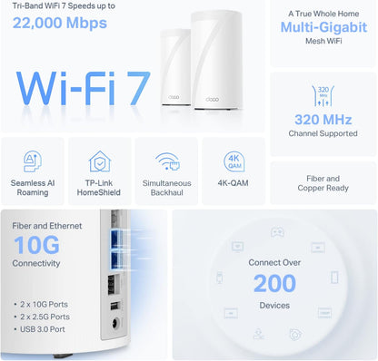 TP-Link Deco BE85 WiFi 7 Tri-Band Mesh System (3-pack)