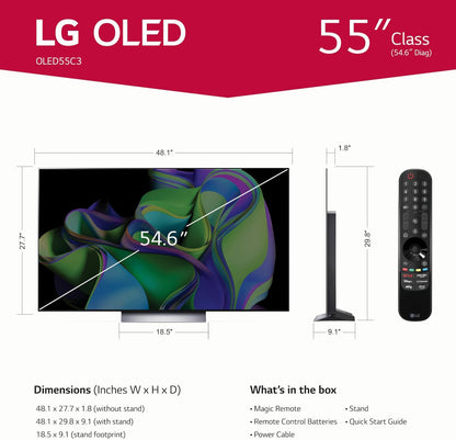 LG OLED55C3PUA 55-Inch C3 Series 4K OLED TV