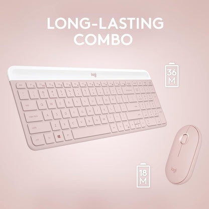Logitech 920-011311 MK470 Slim Wireless Keyboard and Mouse Combo - Rose